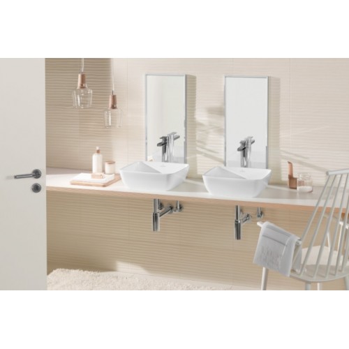 Villeroy & Boch Artis umywalka kwadratowa nablatowa 41x41 CeramicPlus Stone White 417841RW