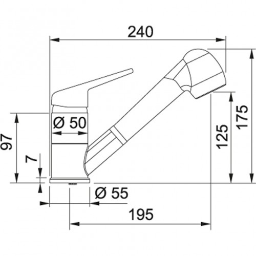 Franke 115.0470.663 Prince II pull-out spray orzechowa wolnostojąca bateria kuchenna dł. wylewki 19,5 cm