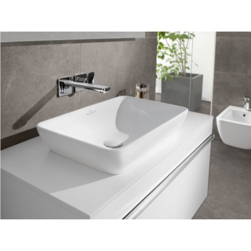 Villeroy & Boch 411355R1 Venticello umywalka prostokątna nablatowa/wpuszczana w blat 36x55 Weiss Alpin Ceramic Plus