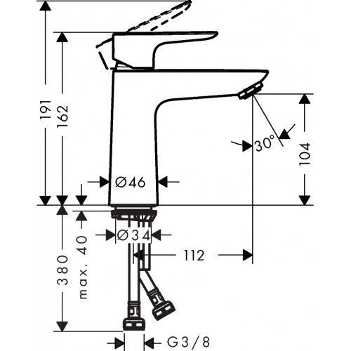 Hansgrohe 71712000 Talis E chromowana bateria umywalkowa jednouchwytowa 110 dł. wylewki 11,2 cm