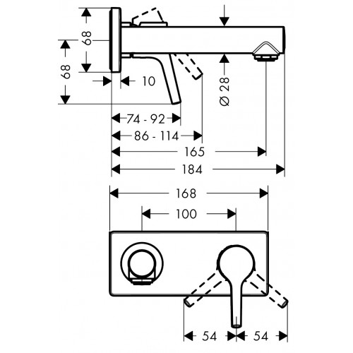 Hansgrohe 72110000 Talis S chromowana bateria umywalkowa jednouchwytowa podtynkowa dł. wylewki 16,5 cm