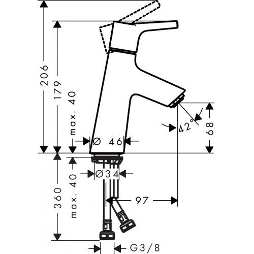 Hansgrohe 72014000 Talis S chromowana bateria umywalkowa jednouchwytowa 80 dł. wylewki 9,7 cm