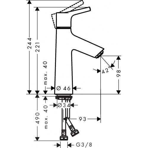 Hansgrohe 72023000 Talis S chromowana bateria umywalkowa jednouchwytowa 100 dł. wylewki 9,3 cm