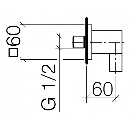 Dornbracht kolano ścienne chrom 28 450 980-00