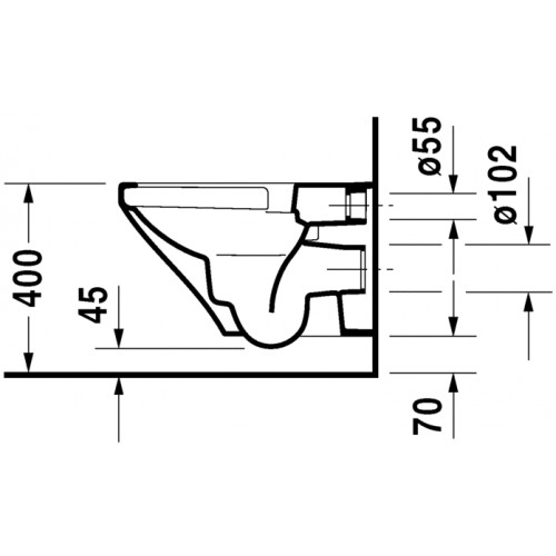 Duravit Happy D.2 Miska wisząca bezkołnierzowa biała 2222090000