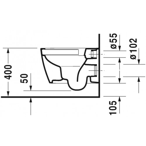 Duravit Me by Starck Miska wisząca bezkołnierzowa biała 25300900001