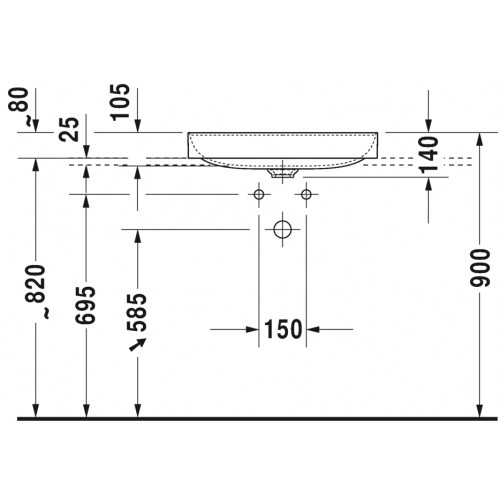 Duravit 2355600000 Dura Square biała prostokątna umywalka nablatowa 48 cm