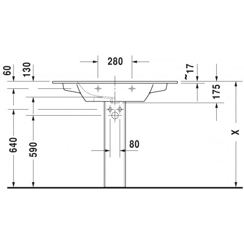 Duravit 2336100000 Me by Starck biała prostokątna umywalka meblowa 103x49 cm