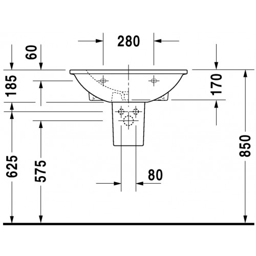 Duravit 2621650000 Darling New biała półokrągła umywalka wisząca 65x55 cm