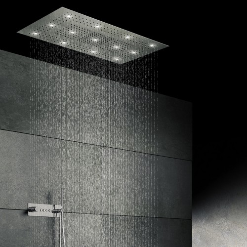 Steinberg 390 6032 stalowa prostokątna deszczownica Sensual Rain z diodami LED 122x62 cm