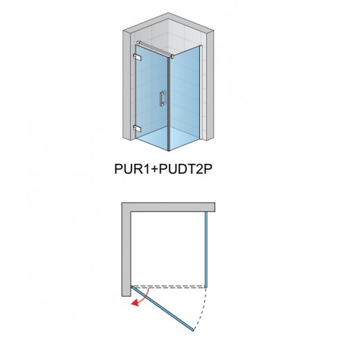 SanSwiss PUR PURDT3SM21007 ścianka boczna 90° lub w linii montaż bezprofilowy przy ściance 30-100xdo 200 cm