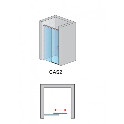 SanSwiss Cadura CAS2D1505007 Drzwi prysznicowe rozsuwane dwuczęściowe prawe 150x200 cm