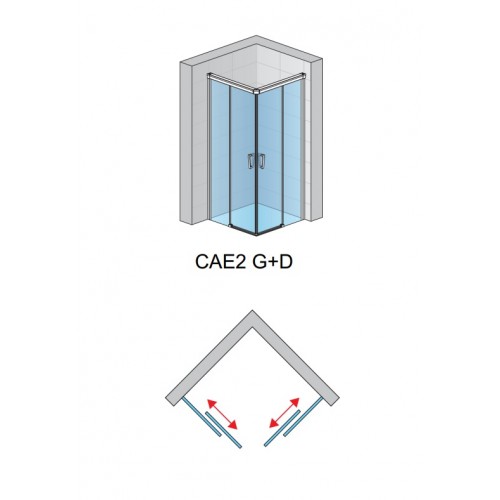 SanSwiss Cadura CAE2D1205007 Drzwi prysznicowe narożne rozsuwane prawe 120x200 cm