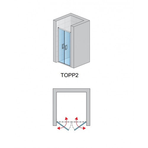 SanSwiss Top-Line TOPP207505007 Drzwi dwuczęściowe 75x190