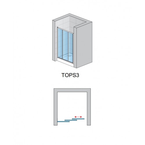 SanSwiss Top-Line TOPS307005007 Drzwi przesuwane trzyczęściowe 70x190