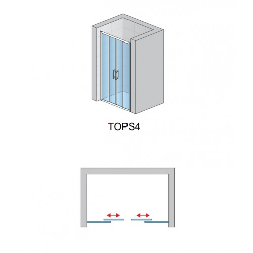 SanSwiss Top-Line TOPS414005007 Drzwi rozsuwane czteroczęściowe 140x190