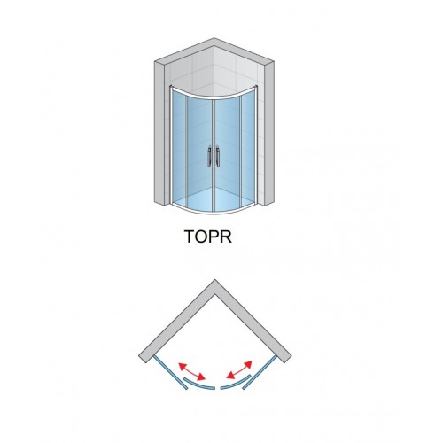 SanSwiss Top-Line TOPR550905007 Kabina półokrągła z drzwiami rozsuwanymi 90x190