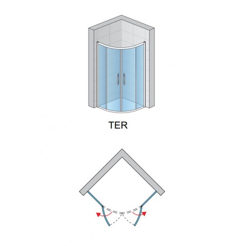 SanSwiss Top-Line TER500805007 Kabina półokrągła z drzwiami otwieranymi 80x190