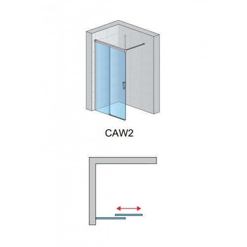 SanSwiss Cadura CAW2G1505007 Ścianka wolnostojąca walk-in dwuczęściowa lewa z elementem przesuwanym 150x200