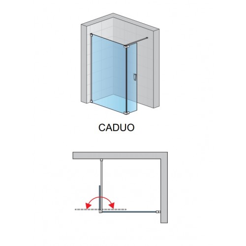 SanSwiss Cadura CADUOG1205007 Wolnostojąca ścianka stała z elementem ruchomym 180° lewa 120x200