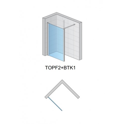 SanSwiss Top-Line S TOPF207505007 Wolnostojąca ścianka stała walk-in 75x200