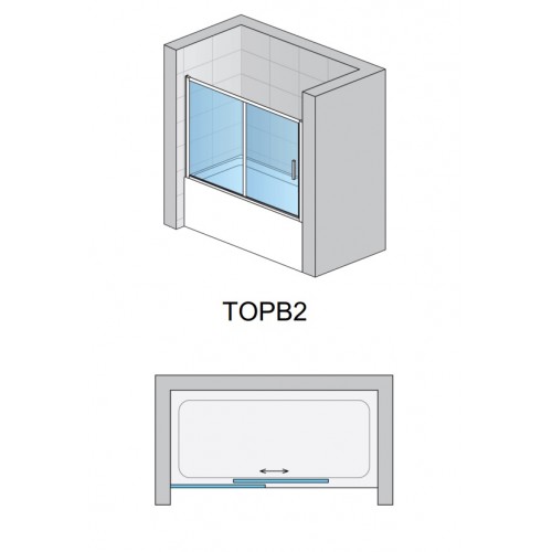 SanSwiss Top-Line TOPB216005007 Parawan dwuczęściowy rozsuwany 160x150 cm