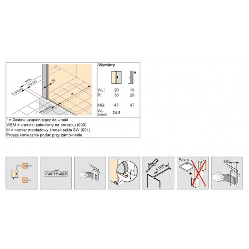 Hüppe Xtensa drzwi suwane Walk-In jednoczęściowe ze stałym segmentem lewe czarne wspornik poprzeczny 200x120 cm XT0103123322