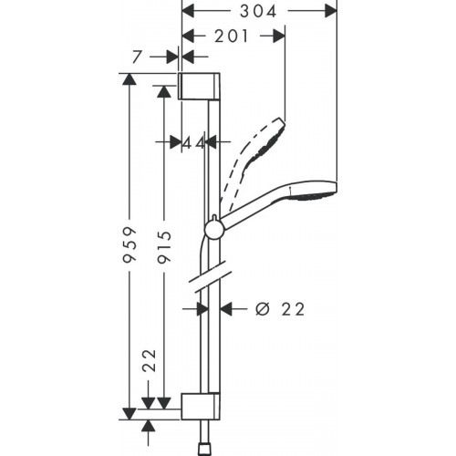 Hansgrohe Croma Select S 26570400 Zestaw prysznicowy Multi z drążkiem 90 cm