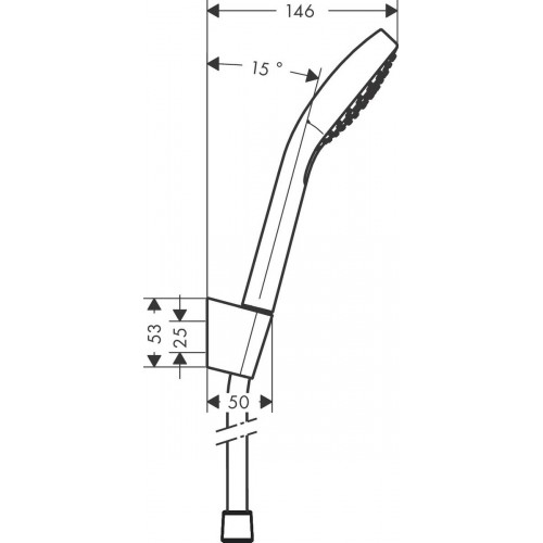 Hansgrohe Croma Select E 26413400 Punktowy zestaw prysznicowy Vario z wężem przysznicowym 160 cm