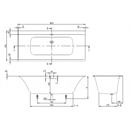 Villeroy & Boch Subway 3.0 UBQ180SBW2DV-RW wanna prostokątna 180x80 Stone White