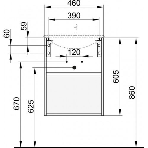 Keuco Plan szafka podumywalkowa lewa biała 46x60x38 cm 32922300001