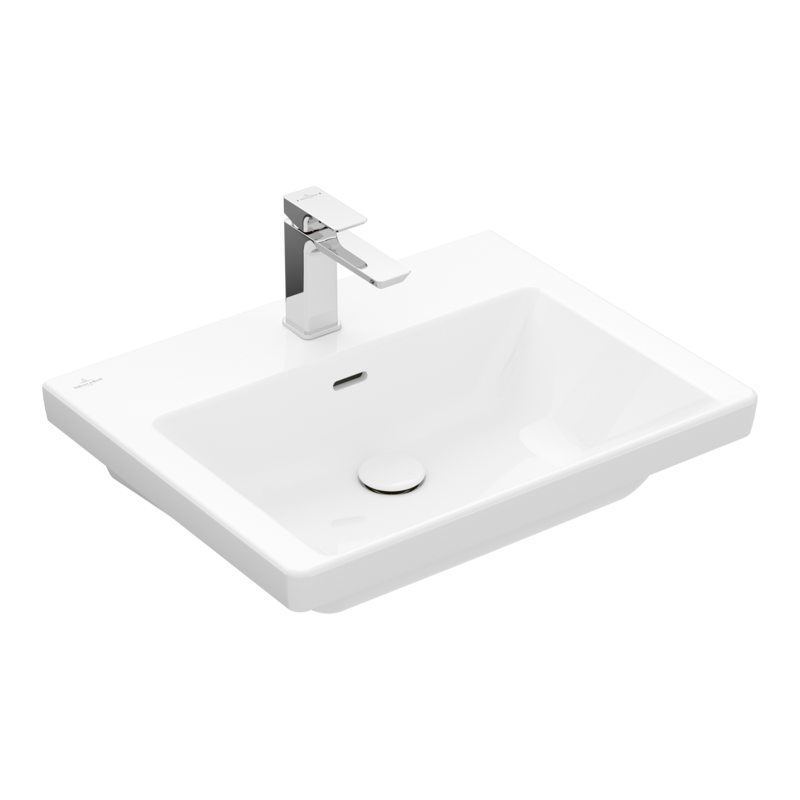 Villeroy & Boch Subway 3.0 zestaw umywalka meblowa z przelewem 60x47 cm + korek push-open 4A706001 + 68170001