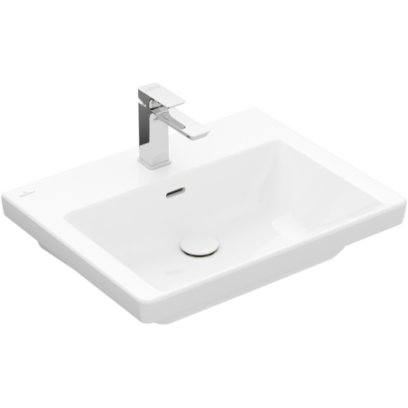 Villeroy & Boch Subway 3.0 zestaw umywalka meblowa z przelewem 60x47 cm + korek push-open 4A706001 + 68170001