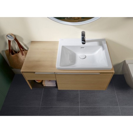 Villeroy & Boch Subway 3.0 zestaw umywalka meblowa z przelewem 60x47 cm + korek push-open 4A706001 + 68170001