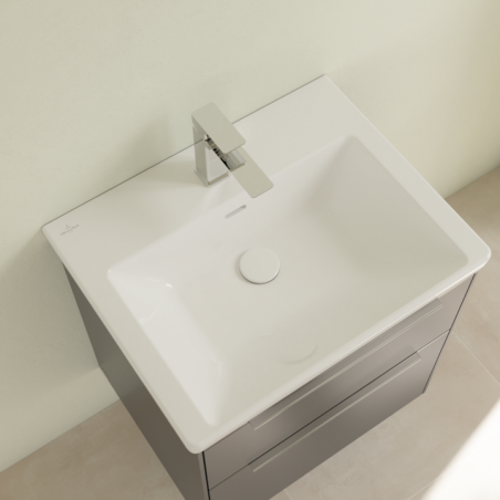 Villeroy & Boch Subway 3.0 zestaw umywalka meblowa z przelewem 60x47 cm + korek push-open 4A706001 + 68170001