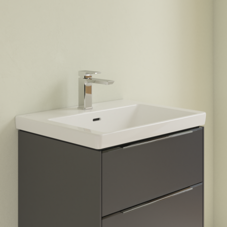 Villeroy & Boch Subway 3.0 zestaw umywalka meblowa z przelewem 60x47 cm + korek push-open 4A706001 + 68170001