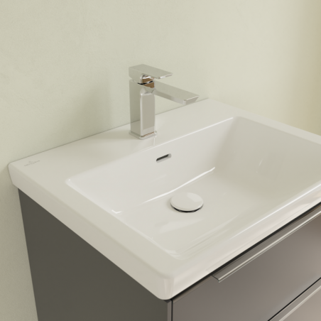 Villeroy & Boch Subway 3.0 zestaw umywalka meblowa z przelewem 60x47 cm + korek push-open 4A706001 + 68170001