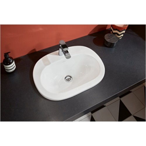 Villeroy & Boch O.Novo zestaw umywalka wpuszczana w blat 56x40,5 cm + korek push-open 41615601 + 68170001