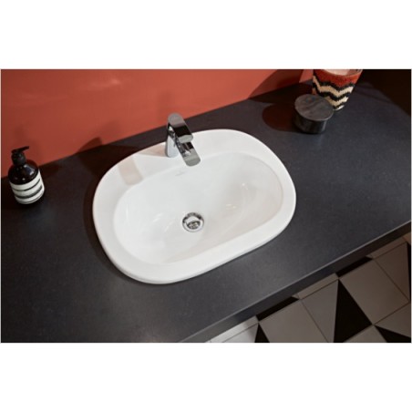 Villeroy & Boch O.Novo zestaw umywalka wpuszczana w blat 56x40,5 cm + korek push-open 41615601 + 68170001