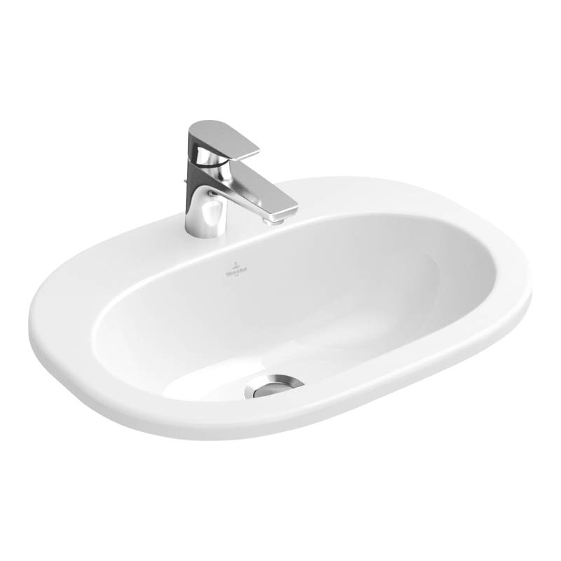 Villeroy & Boch O.Novo zestaw umywalka wpuszczana w blat 56x40,5 cm + korek push-open 41615601 + 68170001
