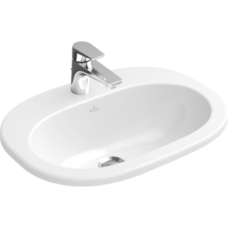 Villeroy & Boch O.Novo zestaw umywalka wpuszczana w blat 56x40,5 cm + korek push-open 41615601 + 68170001