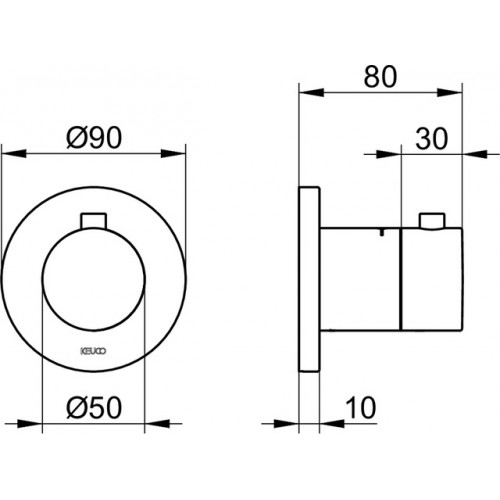 Keuco IXMO_SOLO  termostatyczna bateria podtynkowa chrom DN 15