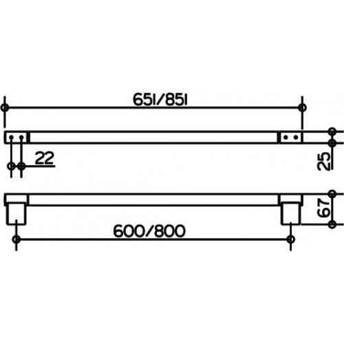 Keuco Plan Reling na ręcznik Chromowany 60cm