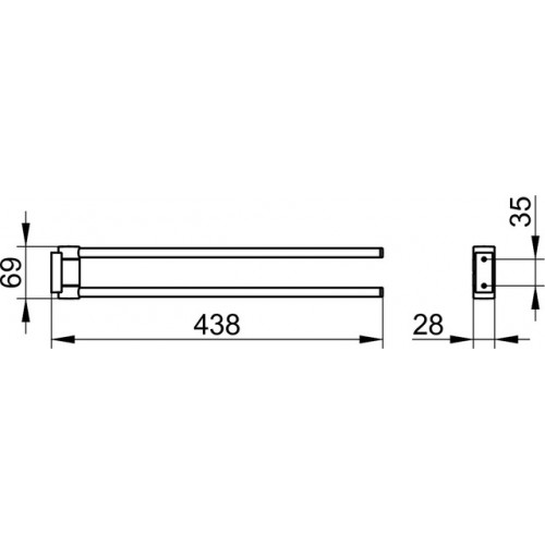 Keuco Plan Dwuramienny Obrotowy Wieszak na Ręcznik Chromowany 43,8 CM