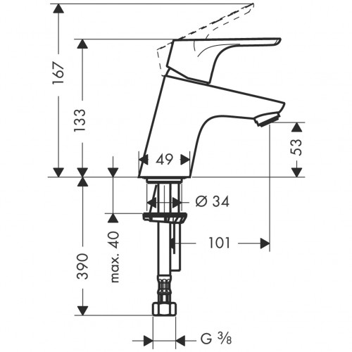 Hansgrohe Focus Jednouchwytowa bateria umywalkowa  bez kpl. odpływowego 31733000