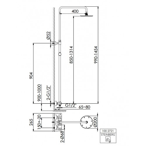 Steinberg 100 2721 chromowany zestaw natryskowy