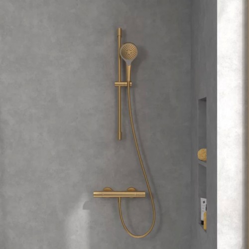 VILLEROY & BOCH VERVE SHOWERS ZESTAW PRYSZNICOWY Z TRZEMA RODZAJAMI STRUMIENIA BRUSHED GOLD TVS10900700076