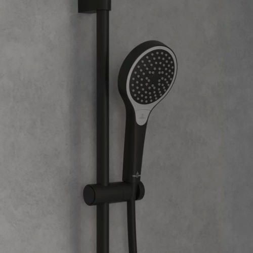 VILLEROY & BOCH VERVE SHOWERS ZESTAW PRYSZNICOWY Z TRZEMA RODZAJAMI STRUMIENIA MATT BLACK TVS109007000K5