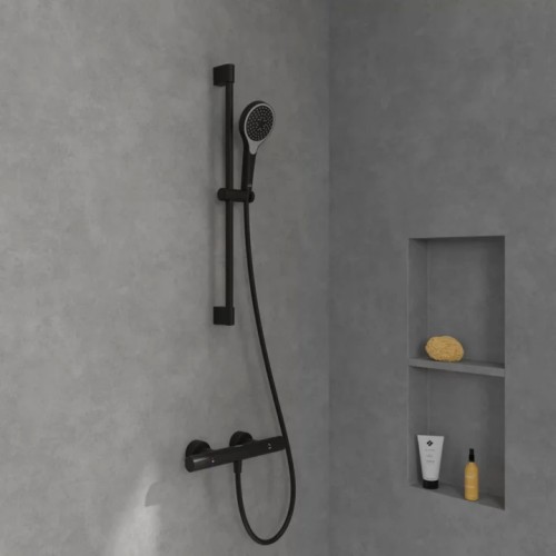 VILLEROY & BOCH VERVE SHOWERS ZESTAW PRYSZNICOWY Z TRZEMA RODZAJAMI STRUMIENIA MATT BLACK TVS109007000K5