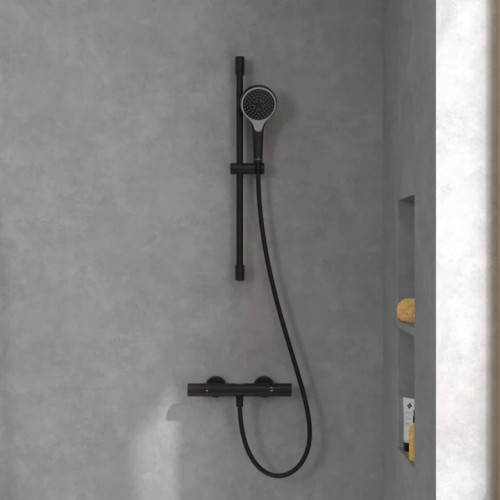 VILLEROY & BOCH VERVE SHOWERS ZESTAW PRYSZNICOWY Z TRZEMA RODZAJAMI STRUMIENIA MATT BLACK TVS109007000K5